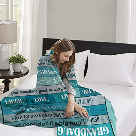 Mothers Day for Granddaughter,Granddaughter Gifts from Grandma/Grandpa,Gifts for Granddaughter,Granddaughter Gifts for Christmas Birthday Graduation Wedding Valentine Christmas Blanket 60”x50”