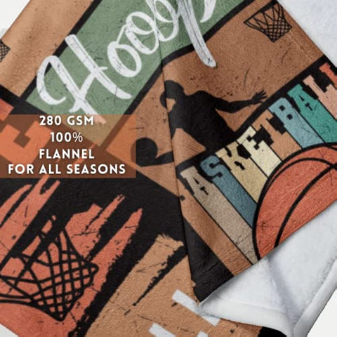 Basketball Blanket, Basketball Gifts, Basketball is My Favorite Season, Gift for Basketball Lovers, Basketball Coach, Basketball Mom, Dad, Daughter, Teens, Soft Throw Blanket 50"x65"…