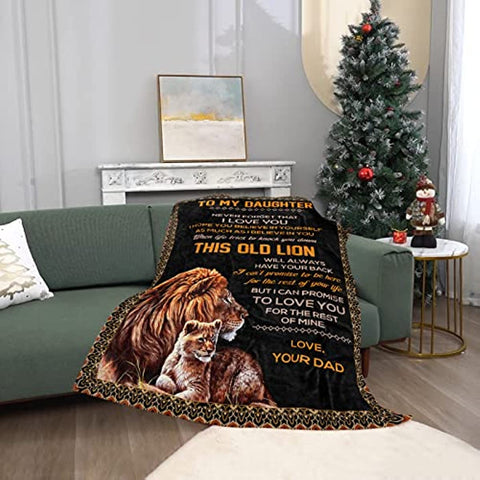 Mothers Day Birthday Gifts for Daughters, Daughter Gifts, to My Daughter Gifts from Dad - School Graduation Gifts, Daughter Blanket 55"x 70"