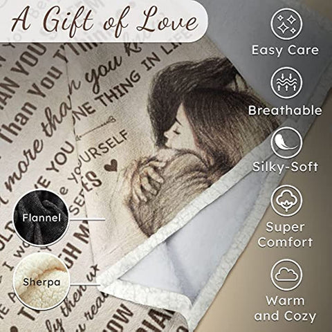 Wife Blanket with Sleep Mask, Socks and Gift Box - to My Wife Blanket from Husband for Christmas, Birthday, Valentines for Wife from Husband - Fleece Blanket, 60" x 50"