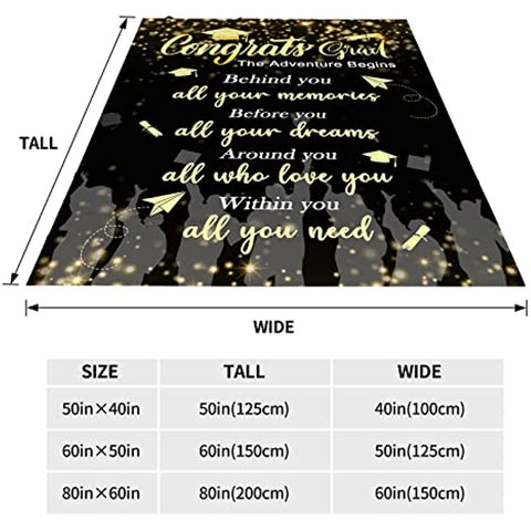 Graduation Gifts 2023 for Her Him Congrats Grad Gift Throw Blanket 50x60 Inch for Graduated Women Men Congratulations Graduation Party Supplies Graduation Ceremony Gift Birthday Gifts
