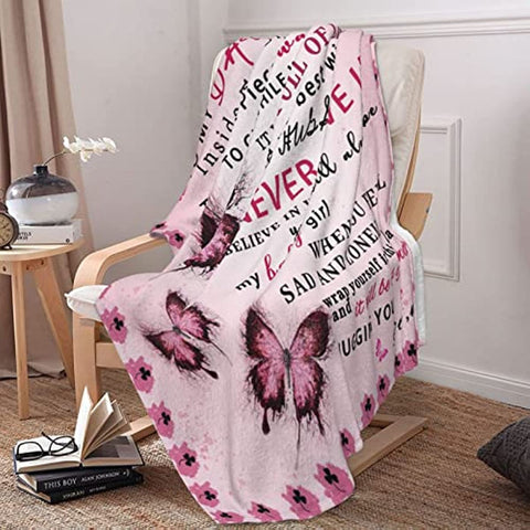Daughter Blanket from Mom, Daughter Gifts for Birthday, Gifts for Daughter Graduation Blanket, Mother to Daughter Throw Blanket 60"x50"