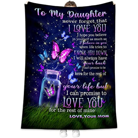 To My Daughter Gifts from Mom, Gifts for My Daughter Blanket from Mom, Daughter Blankets, Gifts for My Daughter, Birthday Anniversary Graduation (To My Daughter Gifts from Mom Blanket, 50"L x 60"W)