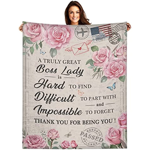 Boss Blanket Boss Gifts for Women Boss Throws Blankets Boss Day Gift Birthday Retirement Valentine's Day Gifts 50"×60"