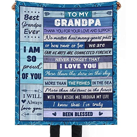 Grandpa Gifts Throw Blanket from Granddaughter Grandson Fathers Day Blankets Gifts Birthday for Grandpa from Grandkids Thanksgiving Gifts Blankets 50"x60"