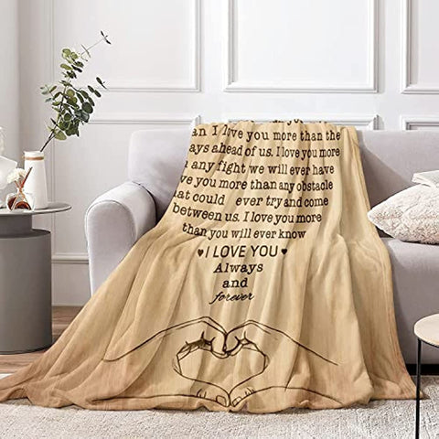Gifts for Boyfriend Husband Blanket, I Love You Gifts for Him, Romantic Gifts for Men, Anniversary Birthday Gifts for Boyfriend, Valentines Day Gifts for Boyfriend Throw Blankets 50"X60"