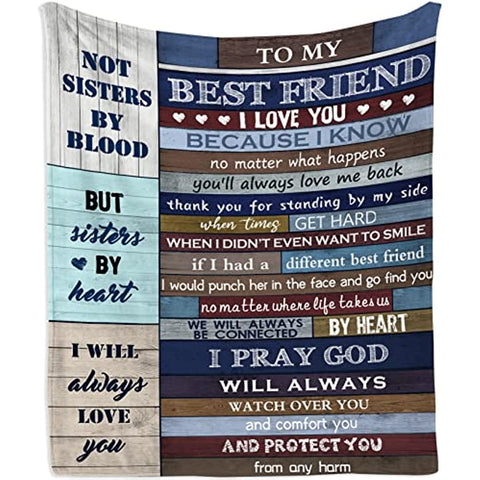 Gifts for Best Friends Women Blanket 60"x50", Friendship Gifts for Women Friends, Gifts for Friends Female, Birthday Gifts for Women Friendship,Best Friend Birthday Gift for Sister Mothers Day