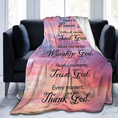 Bible Blanket Christian Gifts for Women, Religious Blanket with Inspirational Verse Thoughts and Prayers-Scripture Blanket Catholic Gifts Birthday Gifts Spiritual Gifts for Women