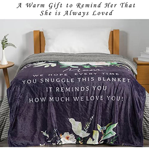Gifts for Mom, Mother's Day Blanket Gifts for Mom, Mom Birthday Gifts from Daughter or Son, Snuggly Soft Cozy Mothers Day Blanket 60" x 50"