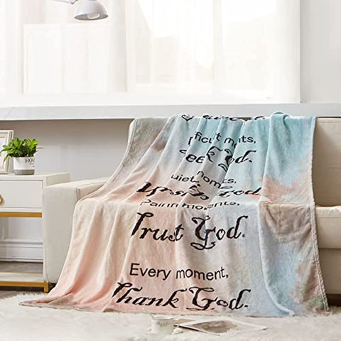 Healing Throw Blanket with Inspirational Thoughts and Prayers- Religious Soft Throw Blanket Inspirational Blankets and Throws 40x50 Inch Throw Blankets Perfect Caring Gift for Women Men