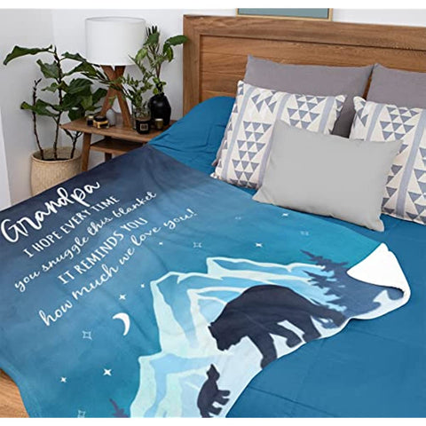 Grandpa Gifts Blanket 60"x50", Gifts for Grandpa from Granddaughter Grandson, Grandpa Gifts from Grandchildren, Best Granddad Gifts, Great Grandfather Gifts Ideas Throw Blankets