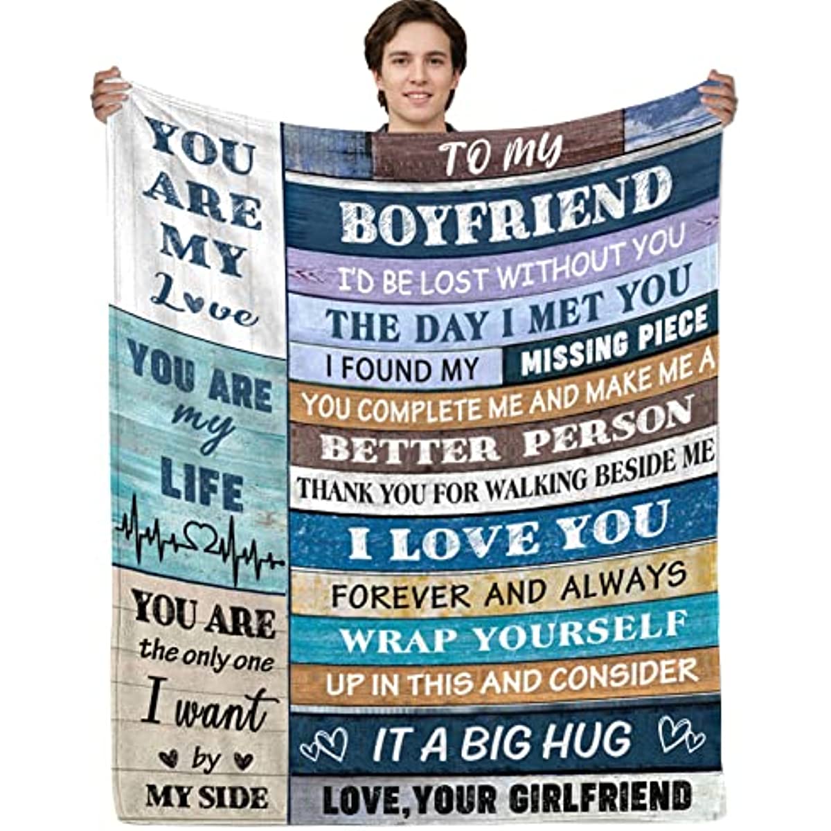 Birthday Gifts for Boyfriends to My Boyfriend Blanket Gifts for Boyfriend Romantic Gifts for Him You Best Anniversary from Girlfriend I Love Throw Blankets for Bed Sofa 50X60in