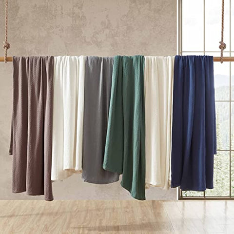 Queen Blanket, Lightweight Cotton Bedding, Home Decor for All Seasons (Herringbone Bone, Queen)