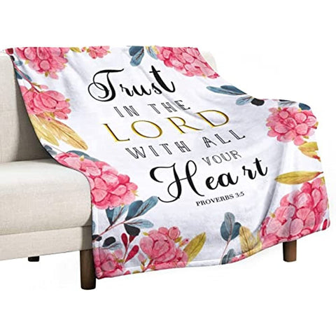 Scripture Blanket Spiritual Gifts for Christian Women Religious Throw Blanket with Bible Verse Healing Blanket with Inspirational Thoughts and Prayers Gift for Women Men 50"x40"