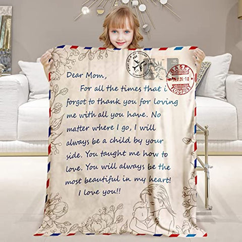 Blanket Gifts for Mom from Daughter or Son, All Season Flannel Fleece Blanket 50"x60", Decor Throw Blanket Mother's Day Birthday Gifts for Women