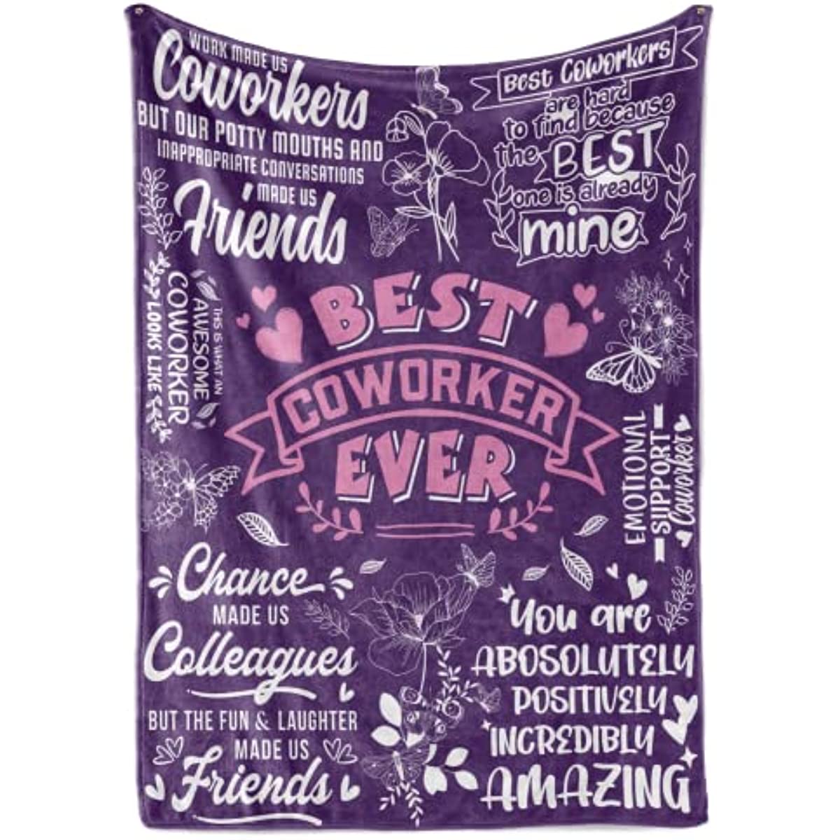 Coworker Leaving Gifts for Women Flannel Blankets Throws, Going Away Gift for Coworker, Leaving Farewell New Job Presents (50"x 65") - Purple - Best Coworker Ever