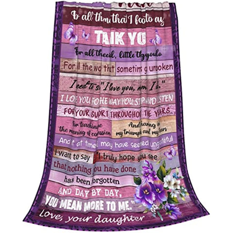 Gifts for Mom to My Mom Throw Blanket Mothers Day Blanket Gifts for Mom from Daughter Flowers Ultra-Soft Micro Fleece Blankets Birthday Gifts for Bed Couch Travel Beach 50"x60"