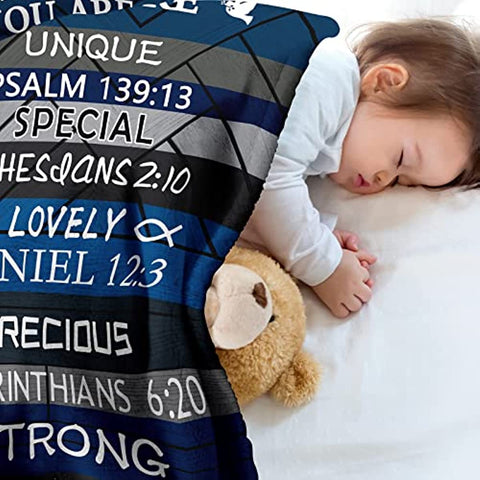 Christian Gifts for Women Kids - Religious Blanket for Christian Friends - Bible Verse Gifts for Women 50"x 40" with Inspirational Proverbs Scripture - First Communion Gifts for Girls Boys