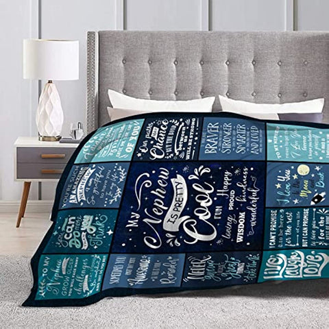Gifts for Nephew from Aunt - Nephew Blanket Gifts from Auntie - Birthday for Nephew from Aunt - Nephew Graduation Gifts Throw Blanket 50"x60"