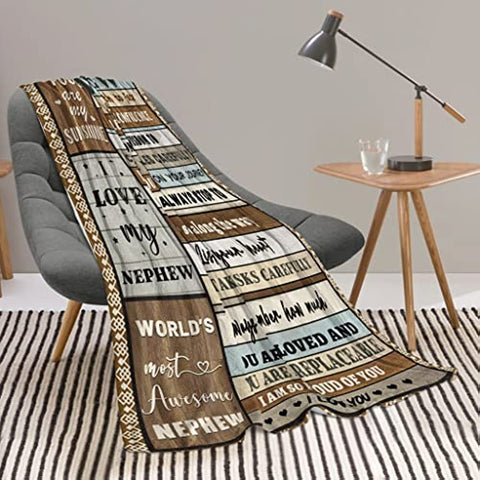 Nephew Gifts from Auntie Blanket, Gifts for Nephew , Nephew Gifts from Aunt Uncle ,Nephew Christmas Graduation Gift Ideas, Birthday Gifts for Nephew Throw Blanket 60’’x50’’