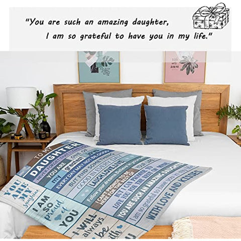 To My Daughter Gifts Blanket 60"x50" - Daughter Gifts from Mom/Dad Blankets - Gifts for Grown Daughter - Daughter Gifts from Mother/Father - Mothers Day Birthday Gift Ideas for Daughter