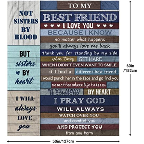 Gifts for Best Friends Women Blanket 60"x50", Friendship Gifts for Women Friends, Gifts for Friends Female, Birthday Gifts for Women Friendship,Best Friend Birthday Gift for Sister Mothers Day
