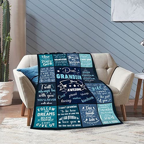 Grandson Gifts from Grandma - To My Grandson Blanket - Gifts for My Grandson from Grandma and Grandpa - Birthday Valentines Day Gifts for Grandson - Grandson Blanket from Grandparents 50''x60''