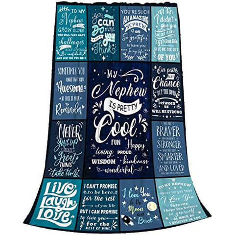 Gifts for Nephew from Aunt - Nephew Blanket Gifts from Auntie - Birthday for Nephew from Aunt - Nephew Graduation Gifts Throw Blanket 50"x60"
