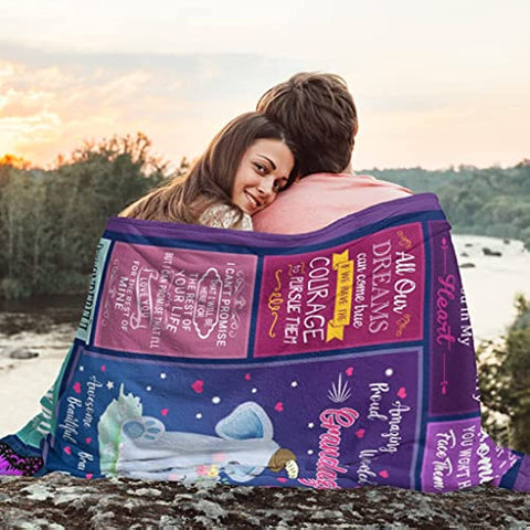 Granddaughter Gifts from Grandma, Granddaughter Blanket 60"x50", Granddaughter Birthday Gifts, Gift for Granddaughter from Grandpa, to Granddaughter Throw Blanket for Graduation Mothers Day Christmas