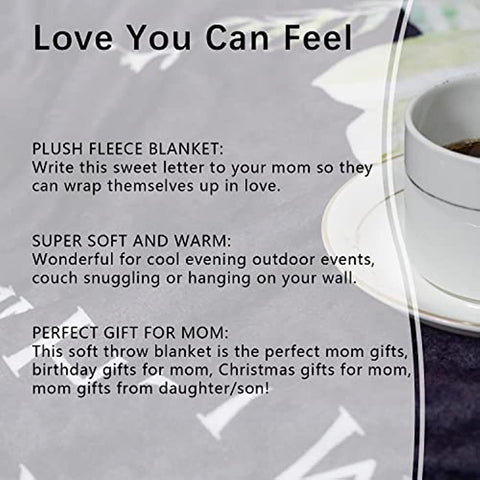 Gifts for Mom, Mother's Day Blanket Gifts for Mom, Mom Birthday Gifts from Daughter or Son, Snuggly Soft Cozy Mothers Day Blanket 60" x 50"