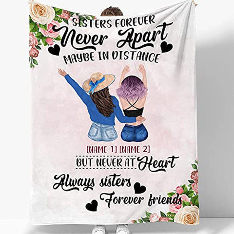 to My Bestie Best Friend Blanktet Besties, Women, Girls Personalized Name Best Friend Throw Blanket with Hairstyles for BFF, Special Friends Birthday Gifts Blanket