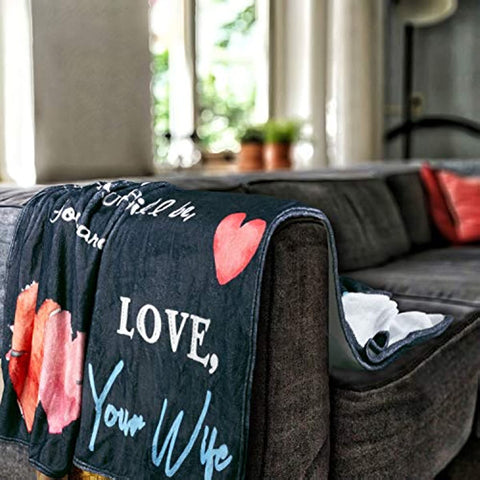 To My Husband Blanket for Husband from Wife I Love You Flannel Blanket to My Husband from Wife, Husband Birthday, Blanket for Couple Anniversary, Husband Valentines Day, Soft Blanket 60" X 70"