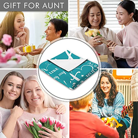 Aunt Gifts for Mothers Day, Throw Blanket, Gifts for Aunt on Mothers' Day, Aunt Gifts, Gifts for Aunt from Niece Nephew, Soft Teal Blanket 50 X 60, Auntie Aunt Gifts from Niece Nephew, Gifts for Aunt