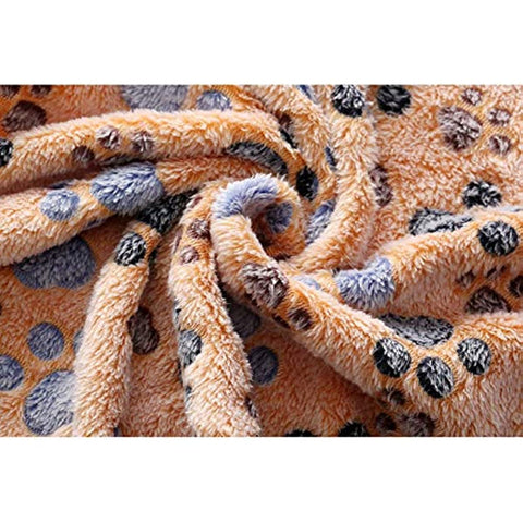1 Pack 3 Blankets Super Soft Fluffy Premium Fleece Pet Blanket Flannel Throw for Dog Puppy Cat Paw Brown/Pink/White Small(23x16 inch)