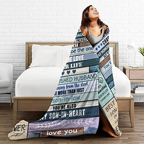 to My Son in Law Blanket from Father Mother in Law Gifts Ideas for Son-in-Law Throws Blankets 50*60 in