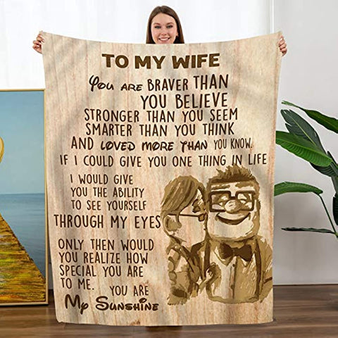 Mothers Day Birthday Gifts for Wife, Wife Birthday Gift Ideas, Wedding Anniversary Mother Day Romantic Gifts for Her, Gifts for Wife from Husband, Wife Blanket 55"x70"