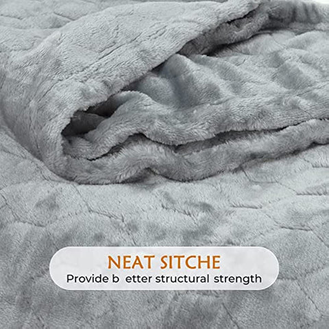 Fleece Blanket Super Soft Cozy Throw Blanket 50" x 60", Lightweight Fuzzy Comfy Textured Flannel Blanket Winter Warm Plush Throw Blankets for Couch, Sofa, Bed, Light Grey