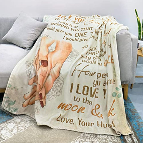 Gifts for Wife, to My Wife Blanket Mother's Day Wedding Anniversary Christmas Romantic Gifts for Her, Wife Birthday Gift Ideas, Presents for Her, Wife Blanket 55x70