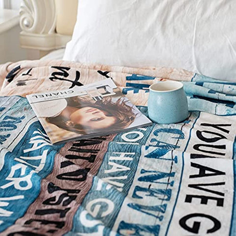 To My Girlfriend Blanket Girlfriend Gifts I Love You Blessing Sweet Sayings Quote Throw Blankets Birthday Gifts for Her Anniversary Soft Blankets for Bed Sofa and Couch 60x50 inch