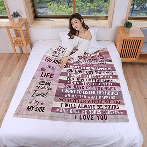 Mothers Day Birthday Gifts from Boyfriend, Gift for Girlfriend Birthday Gifts, Girlfriend Gift Ideas Throw Blankets Birthday Gifts for Anniversary Blankets for Bed Sofa and Couch 80x60