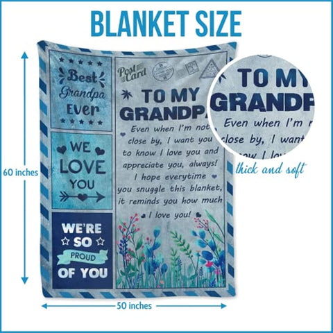 Grandpa Blanket - Grandpa Gifts, Gift for Grandpa, Birthday Gifts for Great Grandpa from Grandchildren, Grandpa Blanket Throw