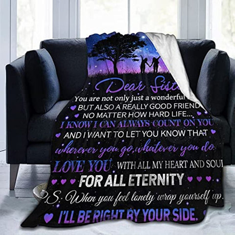 Sisters Gifts from Sister Mothers Day Birthday Gifts for Sister Throw Blanket Sister in Law Gifts Ideas Warm Lightweight Blanket for Bedding Sofa