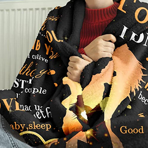 To My Wife Blanket from Husband for Wife | Super Soft Fleece Couples Throw Blankets 60x50 Inches | Romantic Women Valentine's Day Birthday Gifts Ideas for Her Bed Sofa Decor