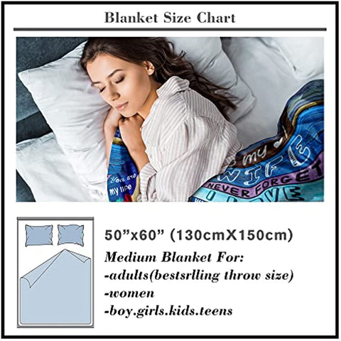 Gifts for Wife, to My Wife Blanket 50" x 60", Romantic Gifts for Wife, Gift for Wife from Husband, Soft Throw Blanket for Wife Birthday Wedding Valentine's Mother's Day Christmas