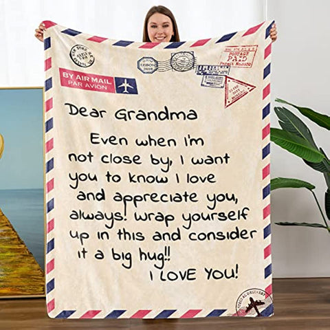 Mothers Day Birthday Gifts for Grandma, Gifts for Grandma, Gifts from Granddaughter Grandson, Grandma Blanket (50"x60", Grandma Gifts)