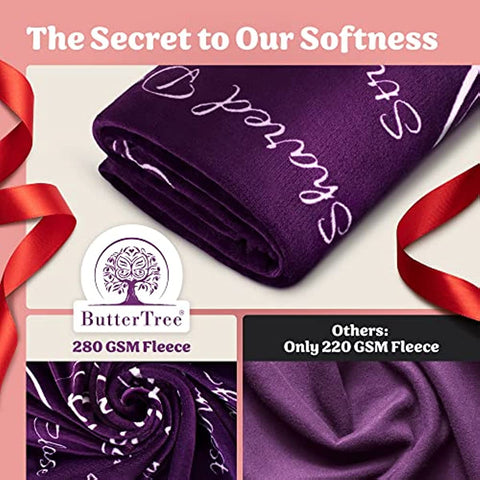 Sisters Gifts from Sister, Mothers Day Gifts for Sister, Sister Gifts Blanket, Unique Birthday Gifts for Sister from Brother, Sister Gifts from Brother, Throw Blanket 65” x 50” (Purple)