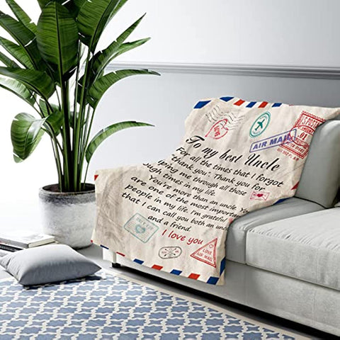 Uncle Gifts Blanket - Uncle Gifts from Niece 60"x50" - Uncle Gifts from Nephew - Birthday Gifts for Uncle - Best Uncle Ever Gift Ideas - Great Gifts for Uncles from Nieces