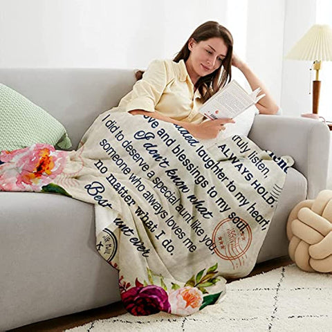 Aunt Gifts Blanket|Best Aunt Ever Gifts|Gifts for Aunt from Nephew, Niece| Aunt Gifts from Niece|Aunt Birthday Gift|Birthday Gifts Ideas for Aunt Blankets Throw 60"x50"