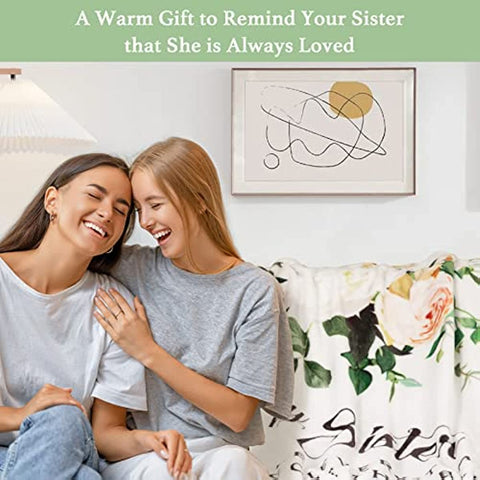 For Sister, Sister Gifts Blanket, Sister Birthday Gifts from Sister, Brother, Unique Birthday Gifts for Sister from Sister, Sister, Sister Birthday Gifts Soft Throw Blanket 60"x50"