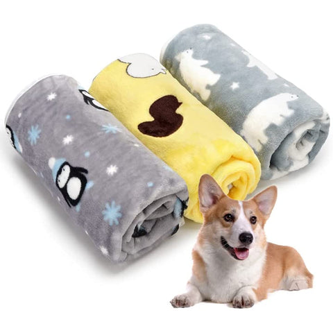 1 Pack 3 Puppy Blanket for Pet Cushion Medium Dog Cat Bed Fluffy Fleece Throw Dog Blankets Super Soft Cute Pet Blanket Cover for Bed,Kennel,Sofa (30 * 20inch)